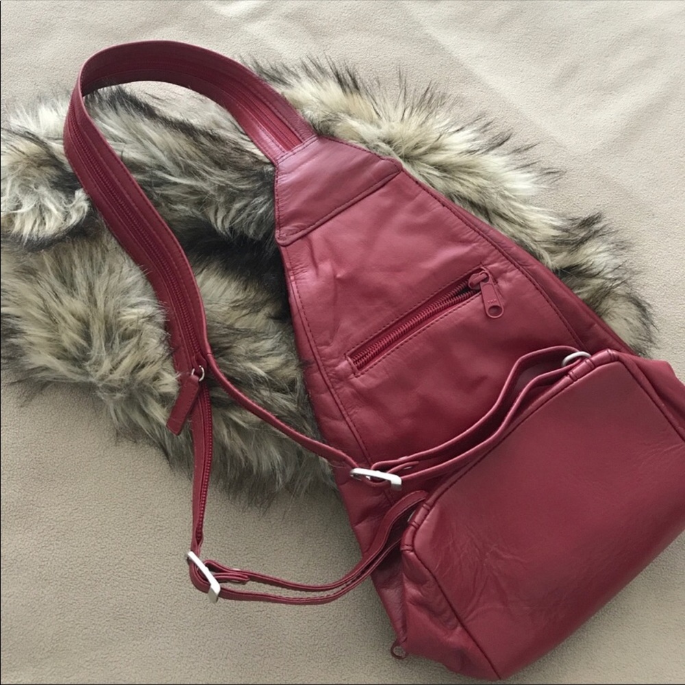 LF Red Leather Mini Backpack